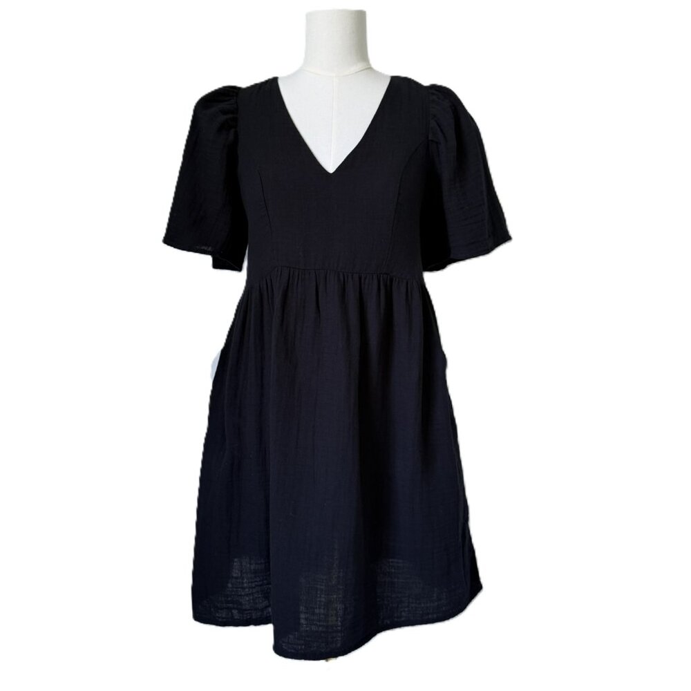OLD NAVY | Black Gauze Swing Dress Sz XS